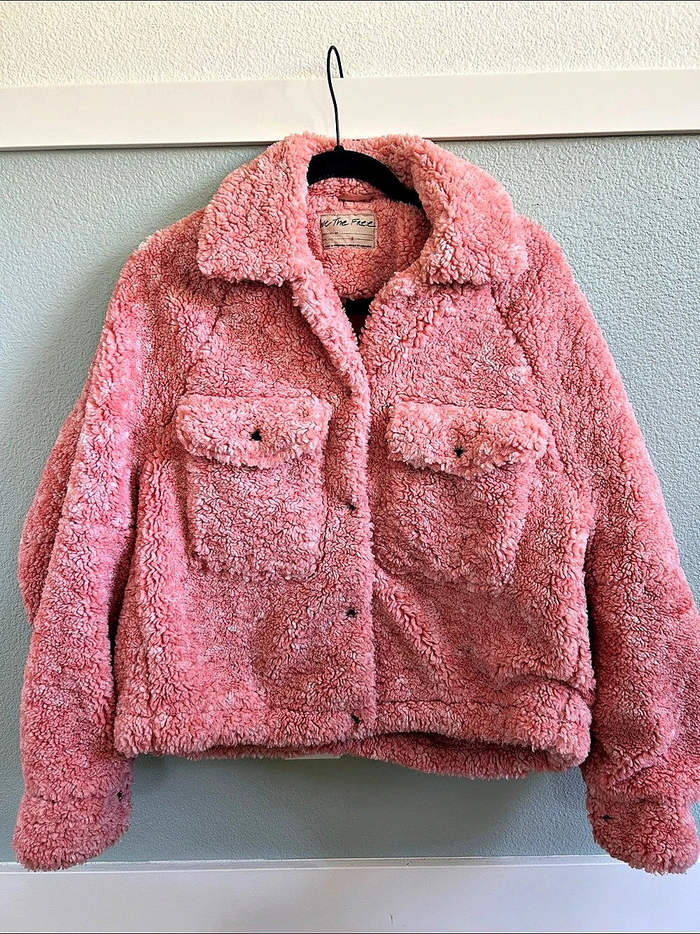 Free People Hit the Slopes Fleece Jacket Pink Small